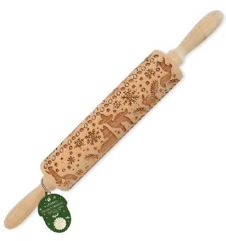 Picture of EMBOSSED WOODEN ROLLING PIN “WOODLAND” 39 CM